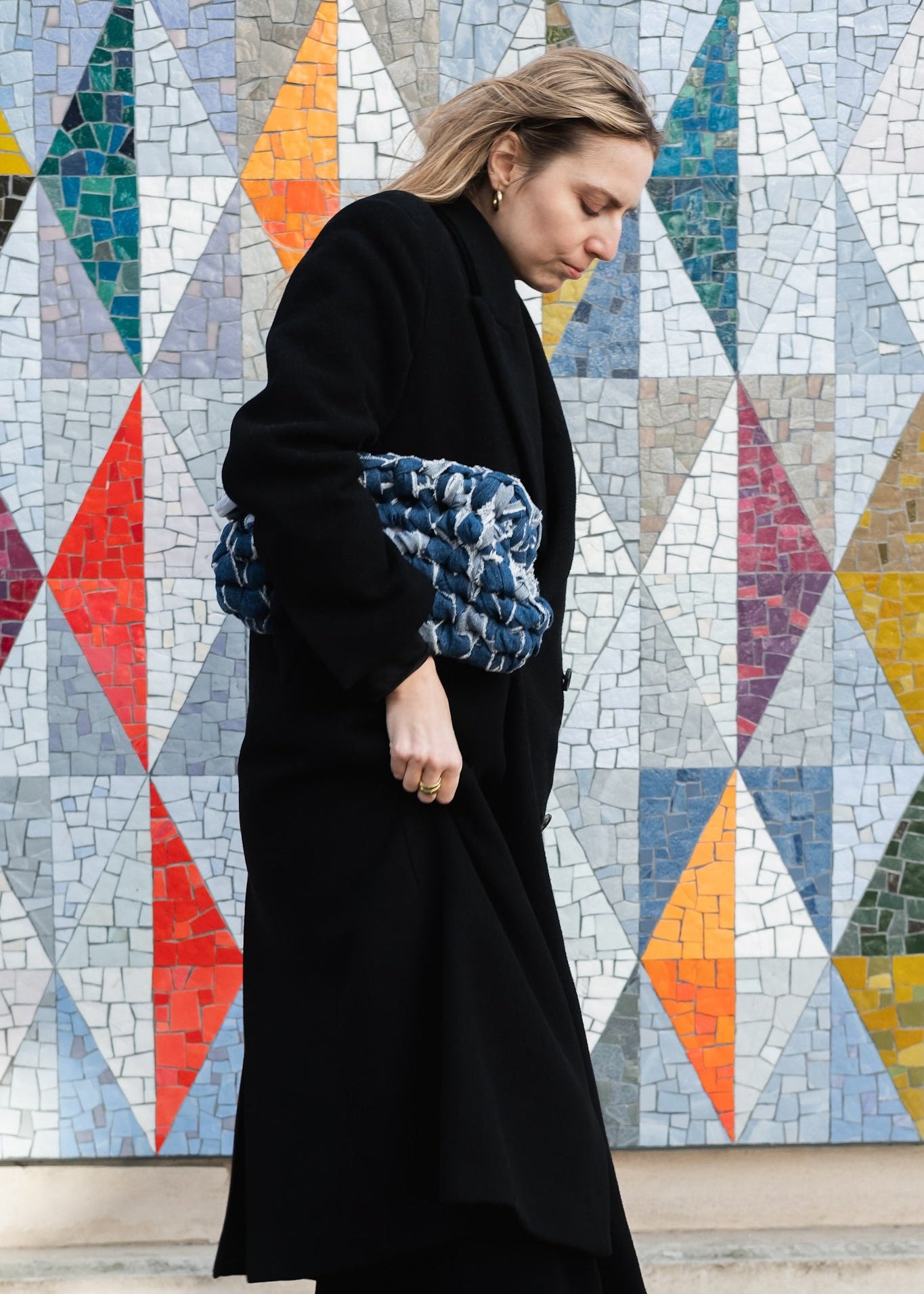 NOTT denim clutch dark