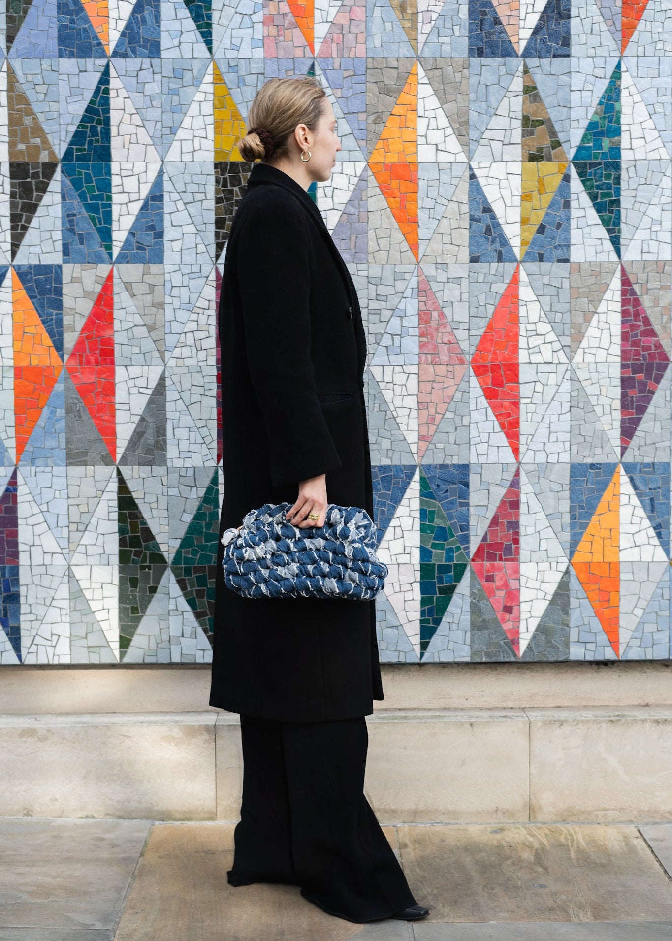 NOTT denim clutch dark