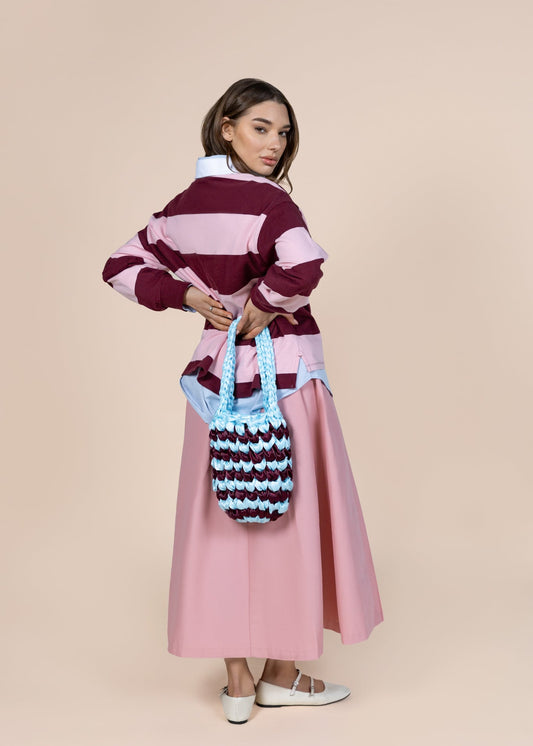 NOTT V stripe burgundy light blue