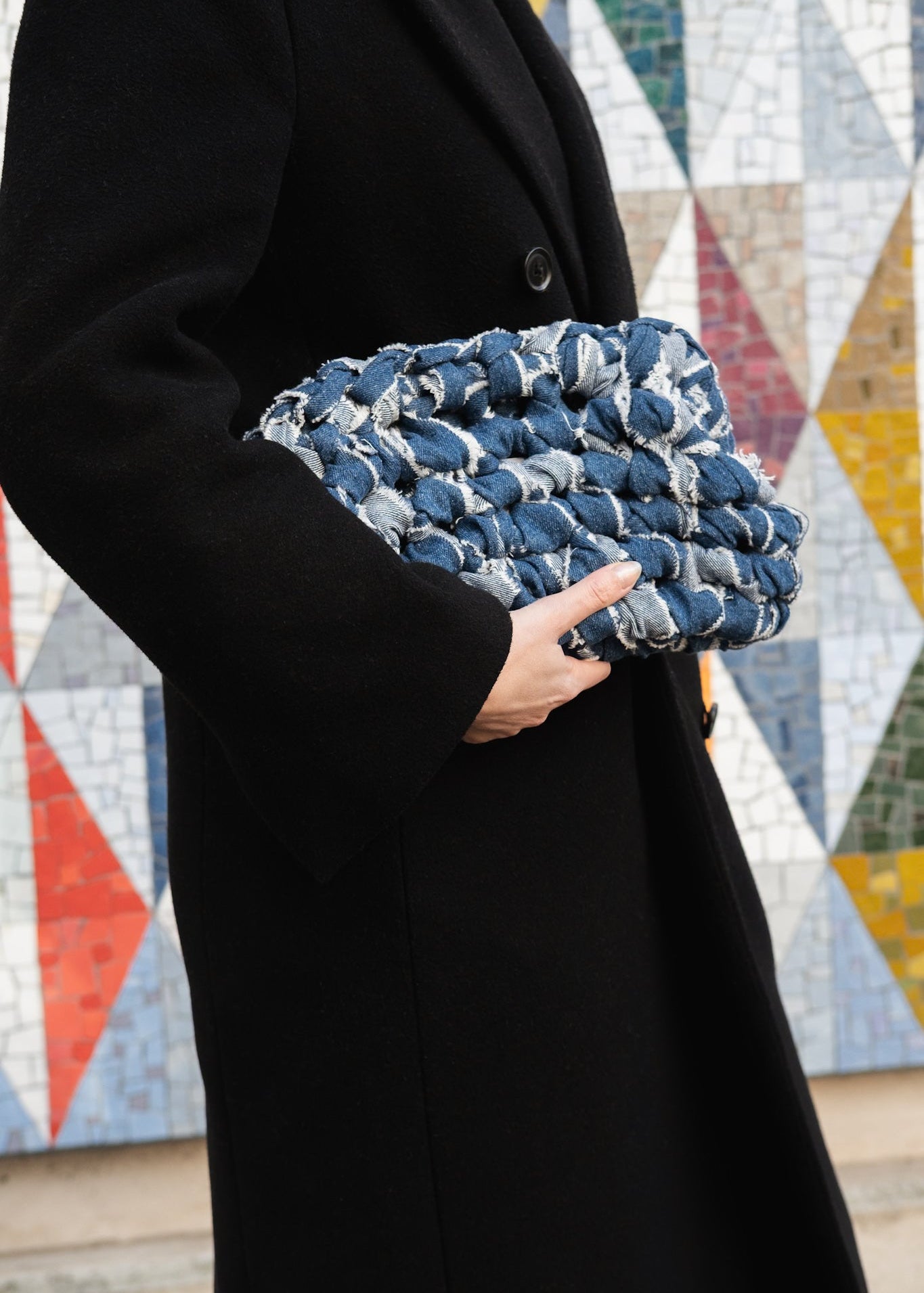 NOTT denim clutch dark